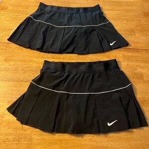 Two NIKE Women’s Team Victory Tennis Skirt, Black. Size Large, GUC